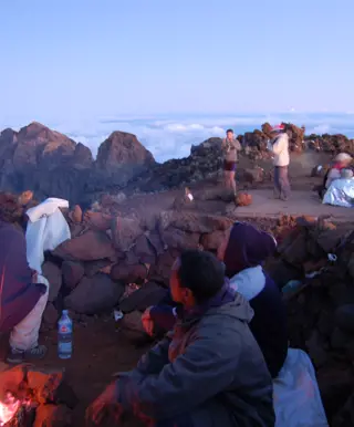 Sonnenaufgang auf dem Piton des Neiges